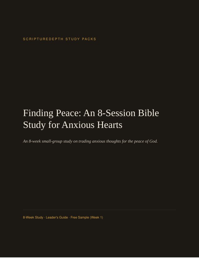 Finding Peace: An 8-Session Bible Study for Anxious Hearts, cover page